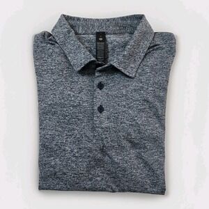 Lululemon Evolution Polo Shirt Mens Medium Blue Heathered Golf Athletic LM3FMZS